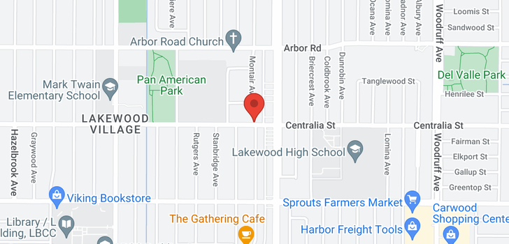 map of 5451 E Centralia Long Beach, CA 90808